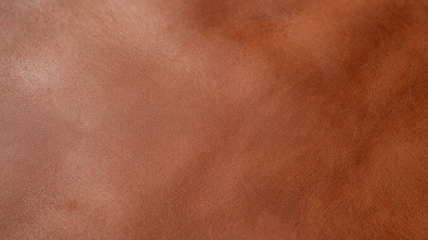 Pflanzlich gegerbtes Leder mit natürlicher Textur und Farbe.