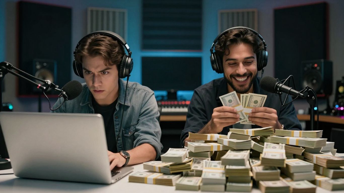 Producers comparing money from Airbit and Beatstars.