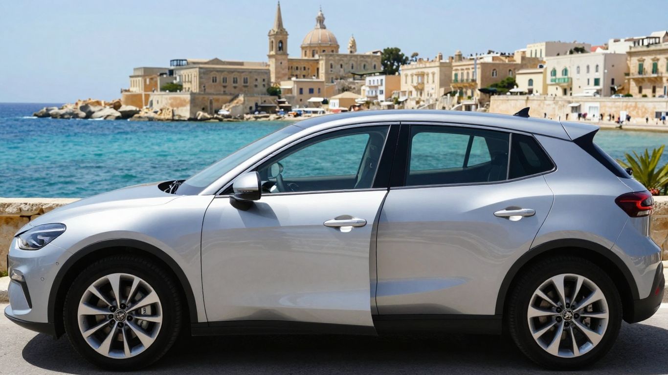 Rental car in Malta with sea view