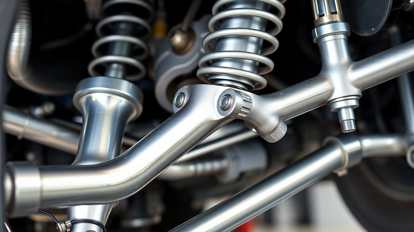 VW suspension and steering parts close-up