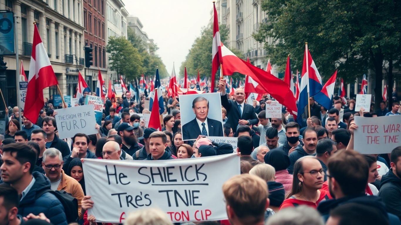 Manifestation contre Donald Trump, symboles et messages clés.
