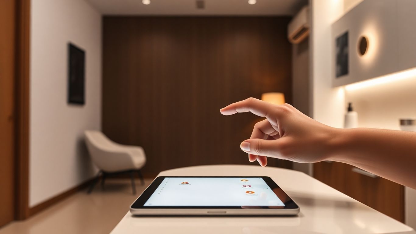 Aesthetic clinic social media engagement on a tablet.