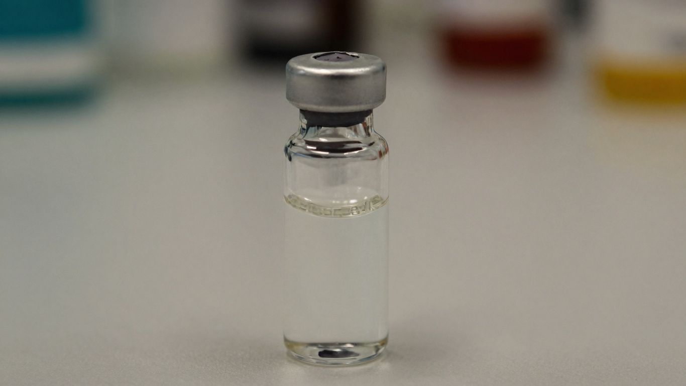 Medical vial with clear liquid