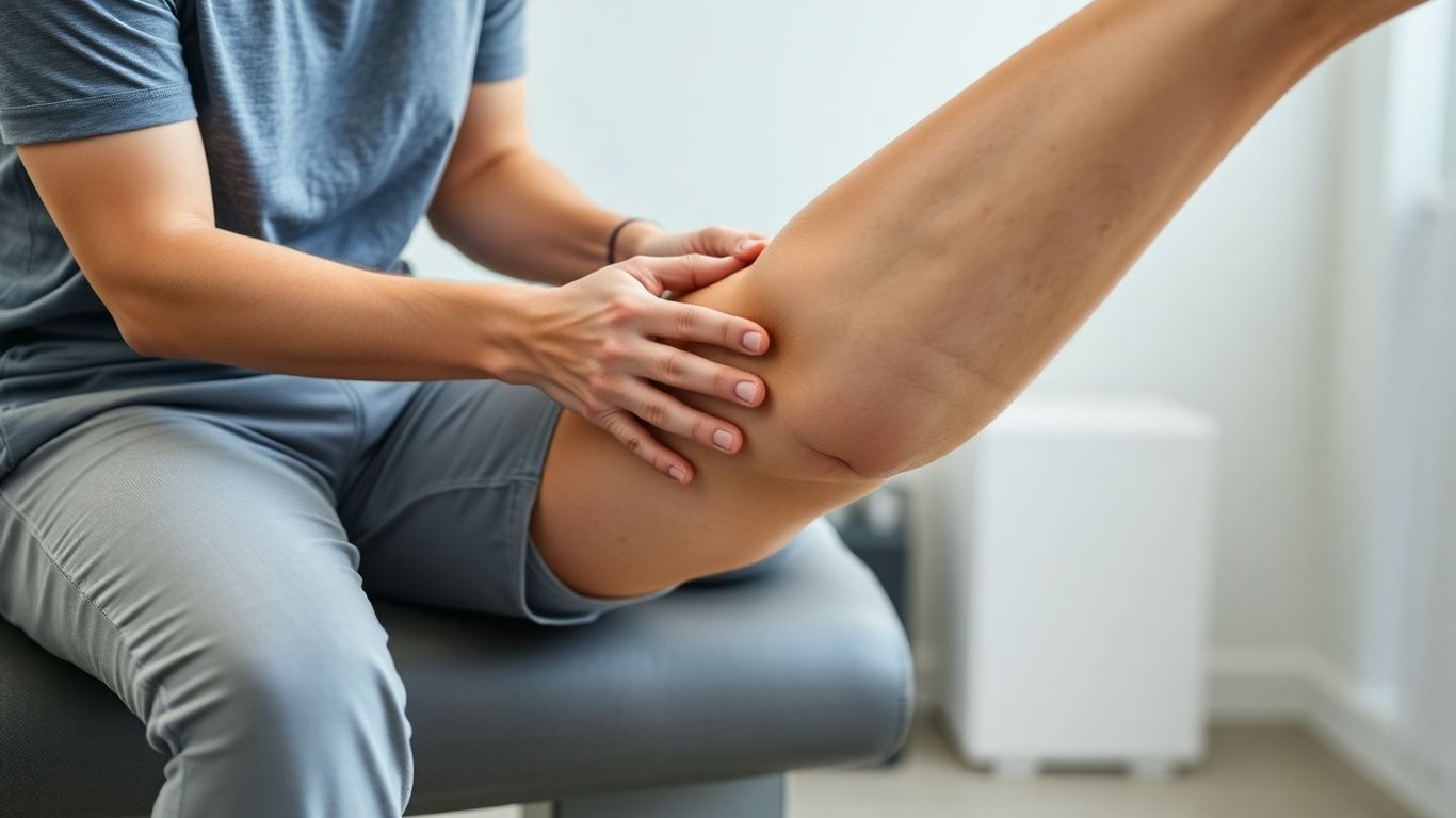 Physical therapy for a knee injury.