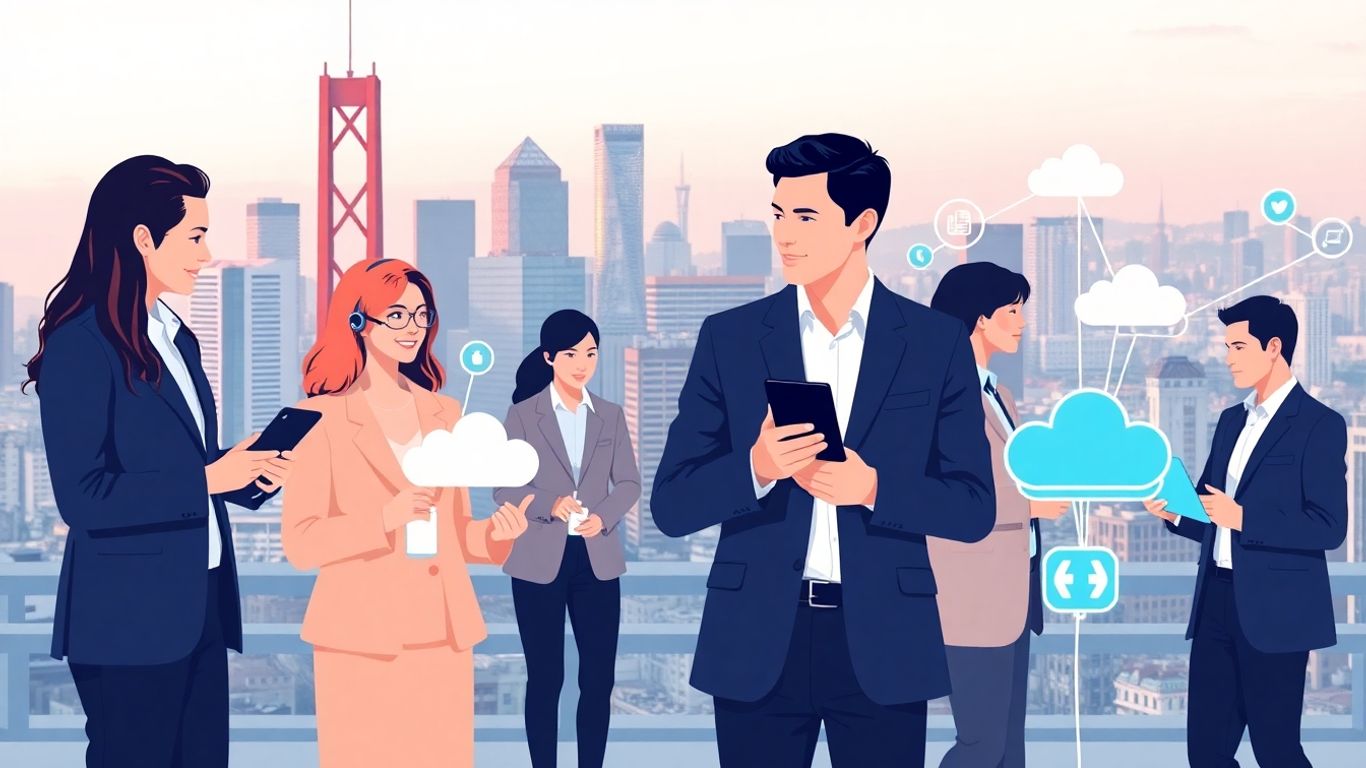 San Francisco business IT support infographic illustration