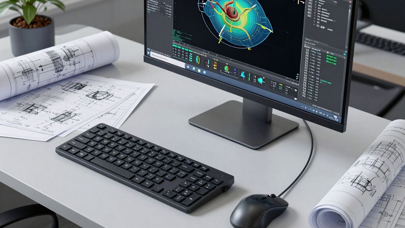 SolidWorks software on a computer screen.