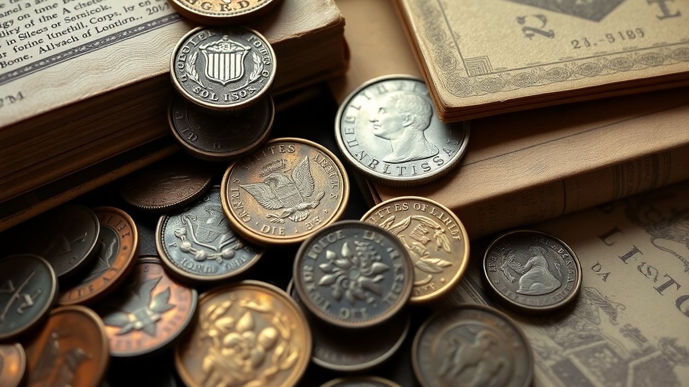 Dallas numismatic literature and antique coins.