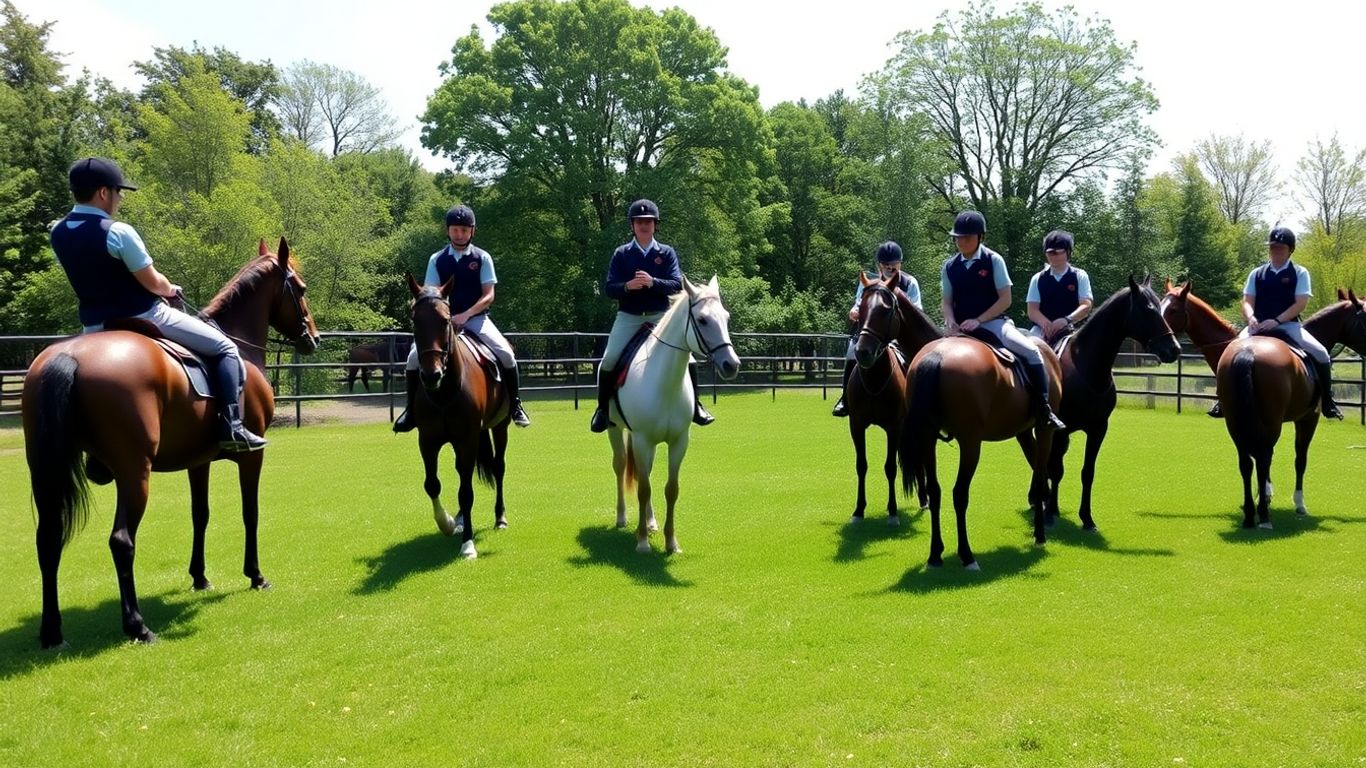 Young equestrians training at Mentone Pony Club.