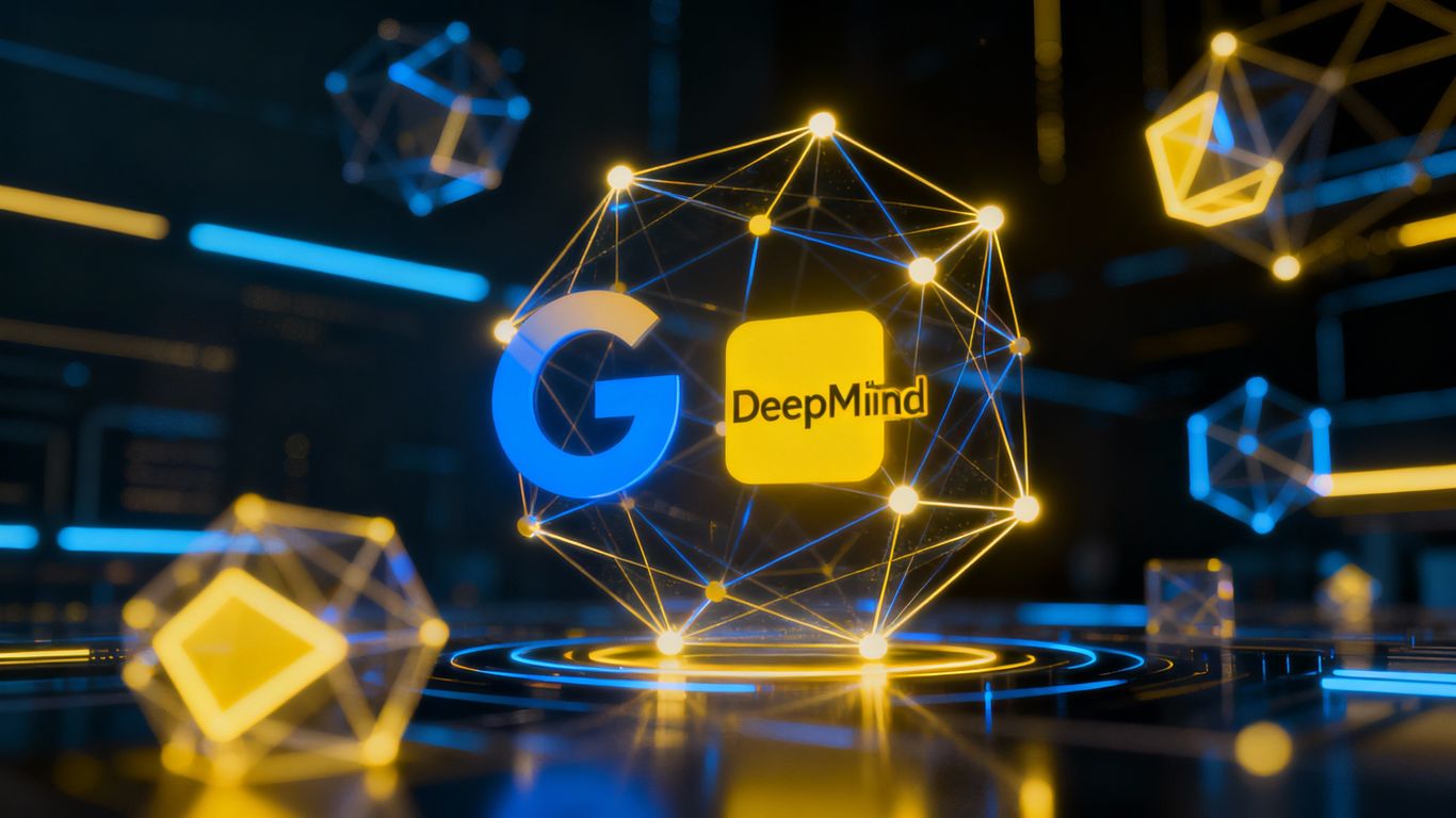 AI marketing interface with Google and DeepMind branding.