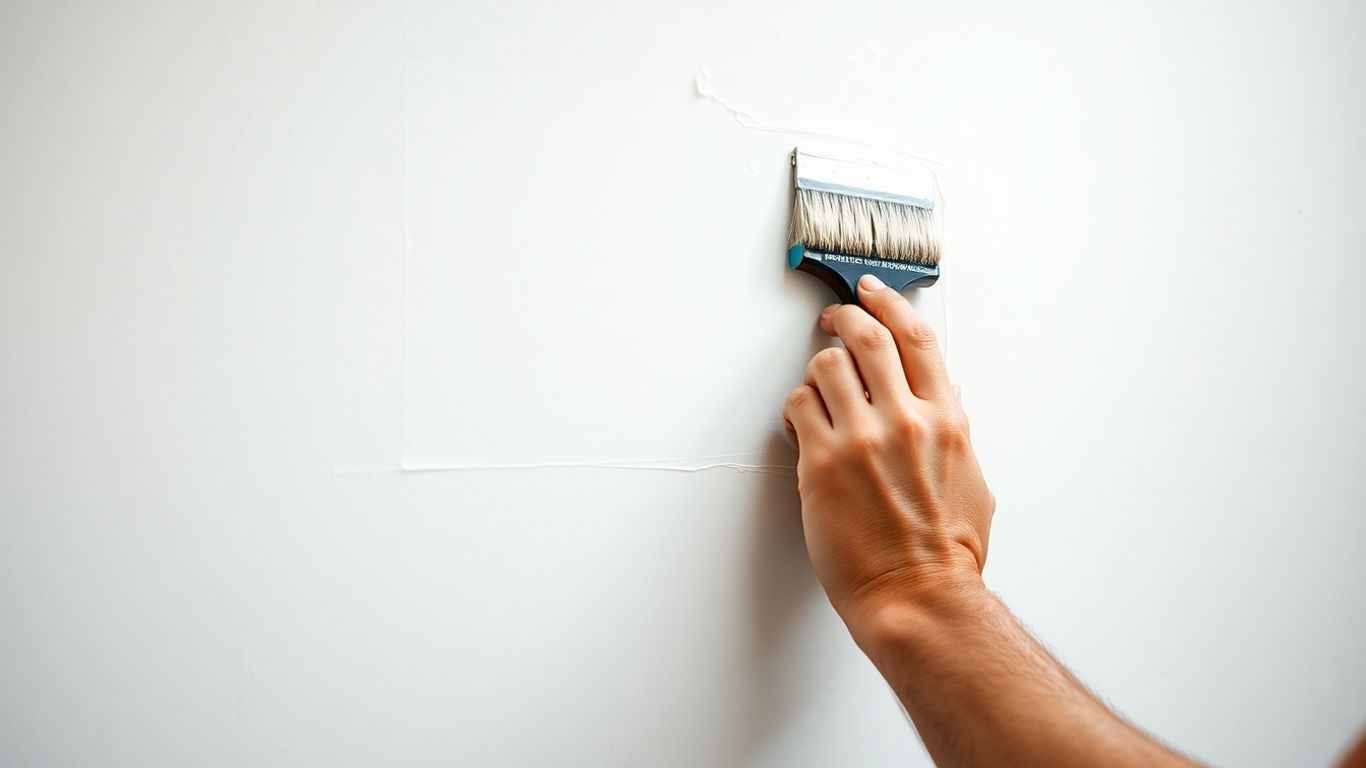 Painter preparing a wall for a smooth finish.