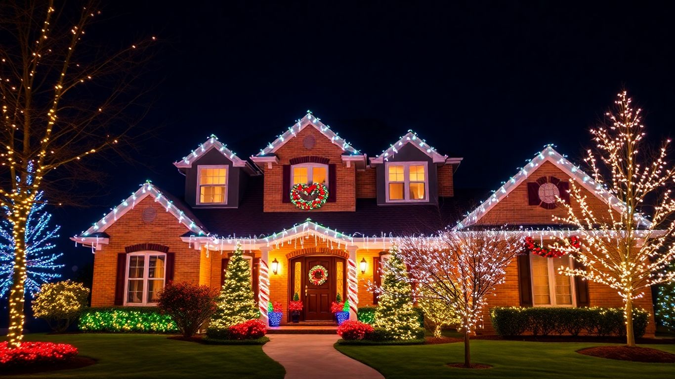 Ballwin house with custom Christmas lights.
