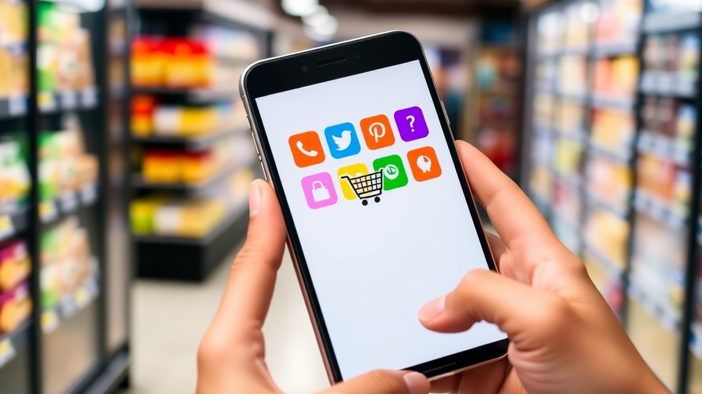 Fetch Rewards app on a smartphone with shopping cart.