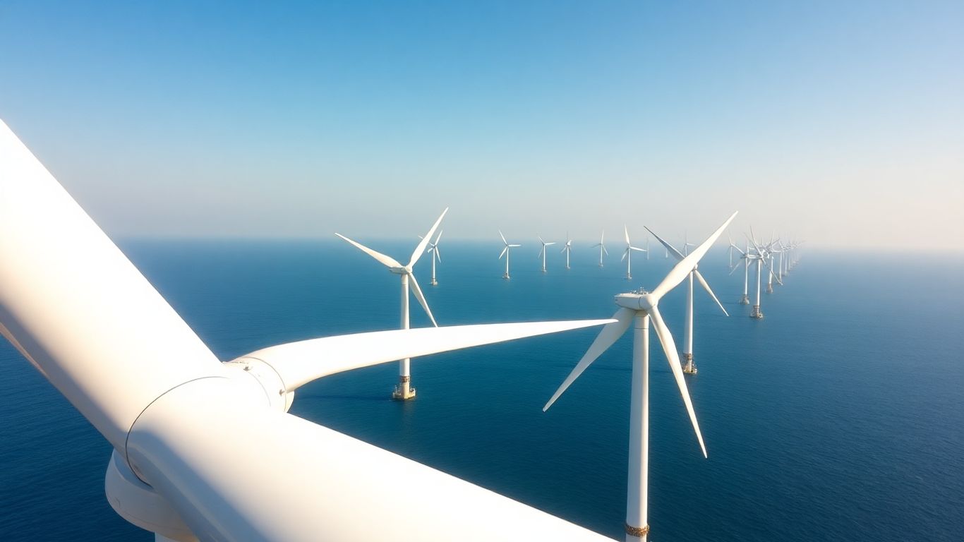 Grandes éoliennes offshore le long de la côte chinoise