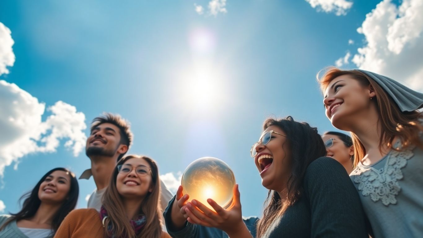 People walking towards a bright future.