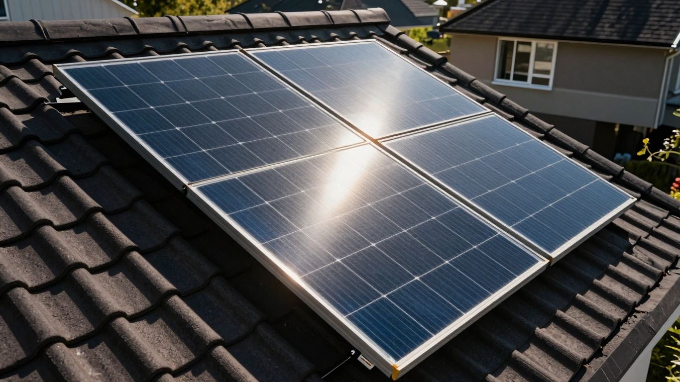 Panneau solaire Sunology sur un toit résidentiel.