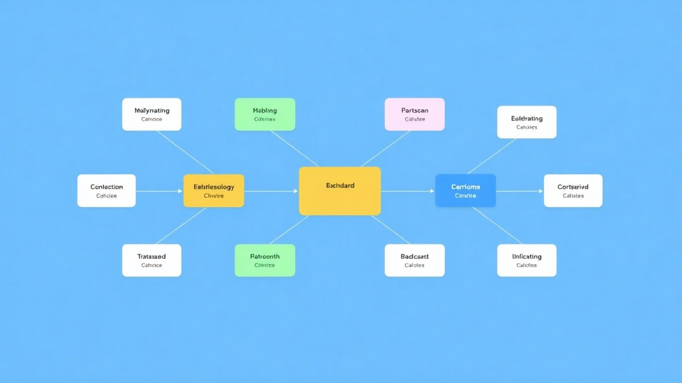 Structure de site web arborescente avec des nœuds connectés.