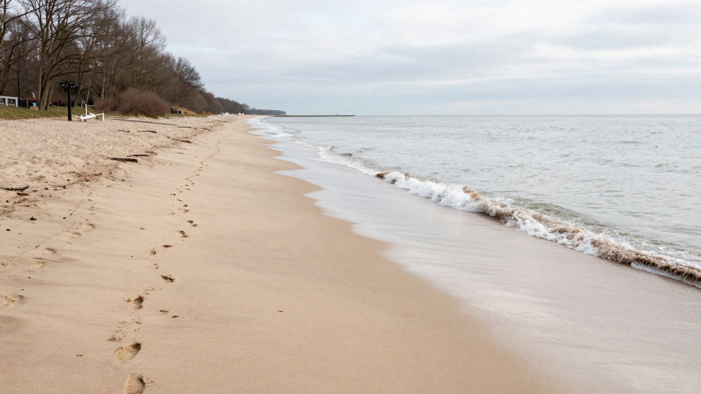 Winterse sfeer op het strand van Den Haag.