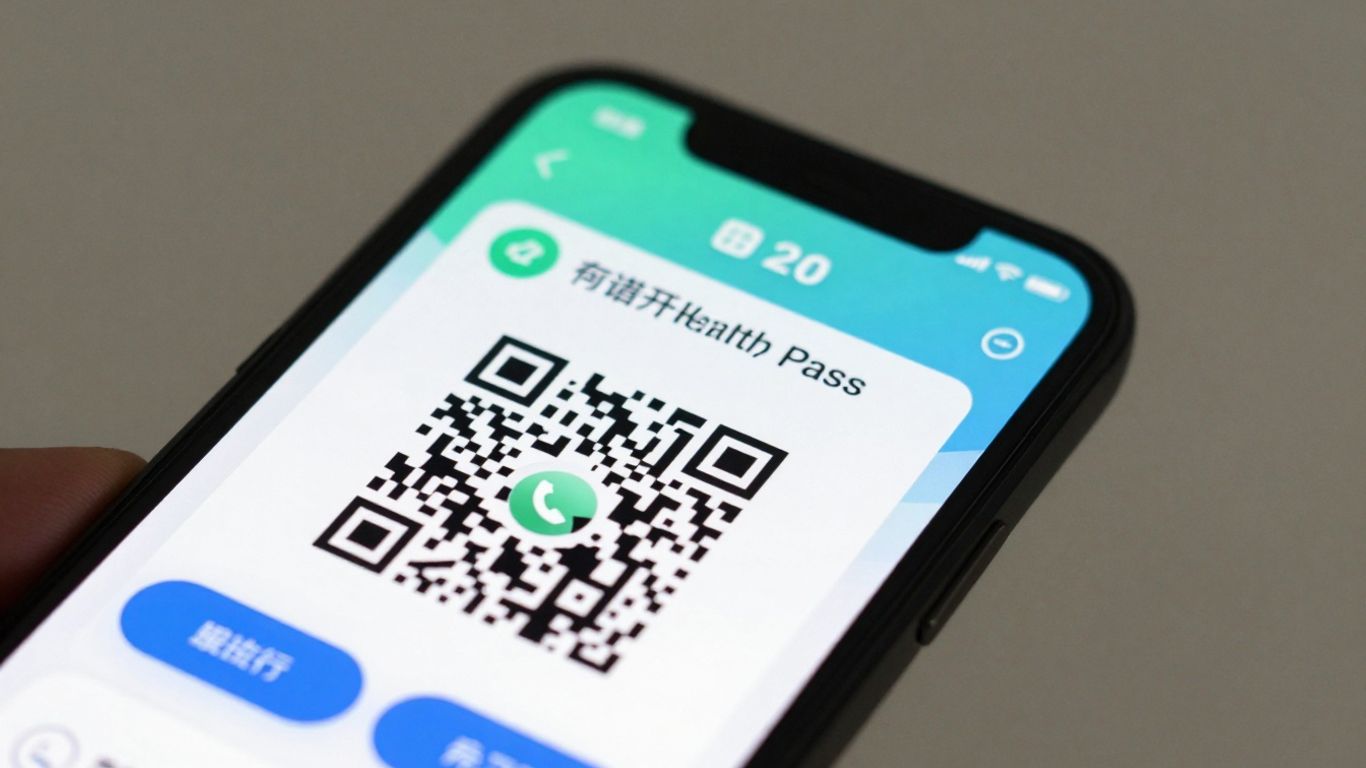 Smartphone displaying a digital health pass app.