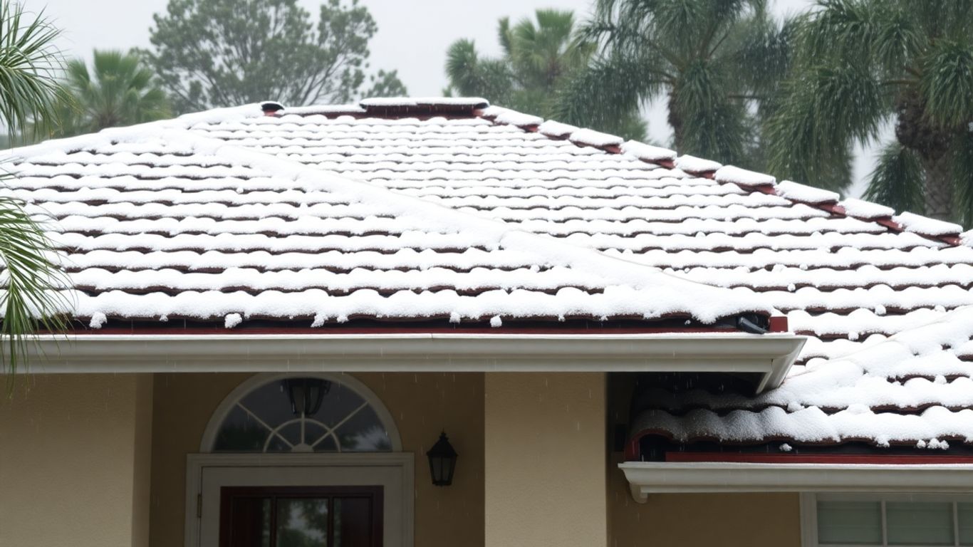 Florida roof with snow and rain