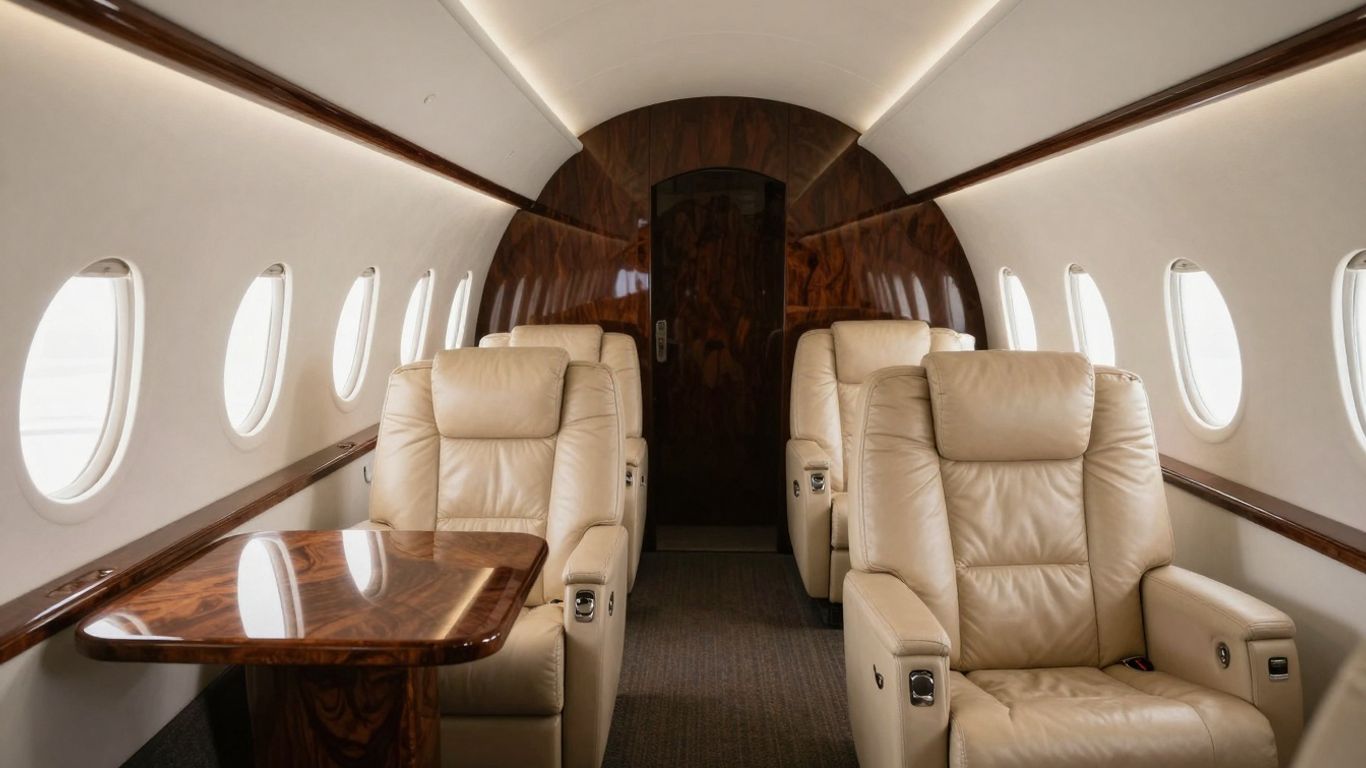 Interior of Michael Jordan's luxurious private jet