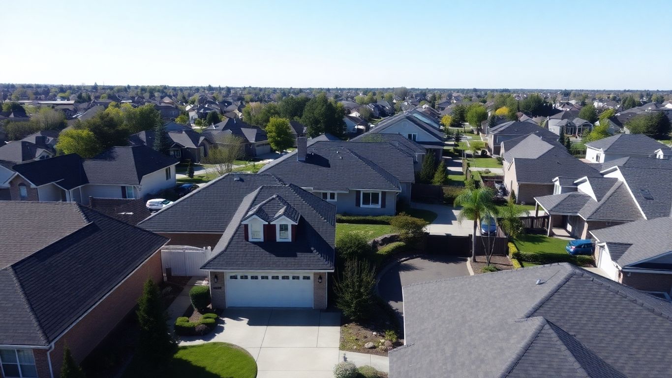Riverside County homes under a bright sky.
