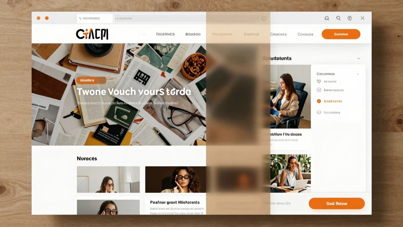 Website conversion improvement: cluttered vs clean interface.