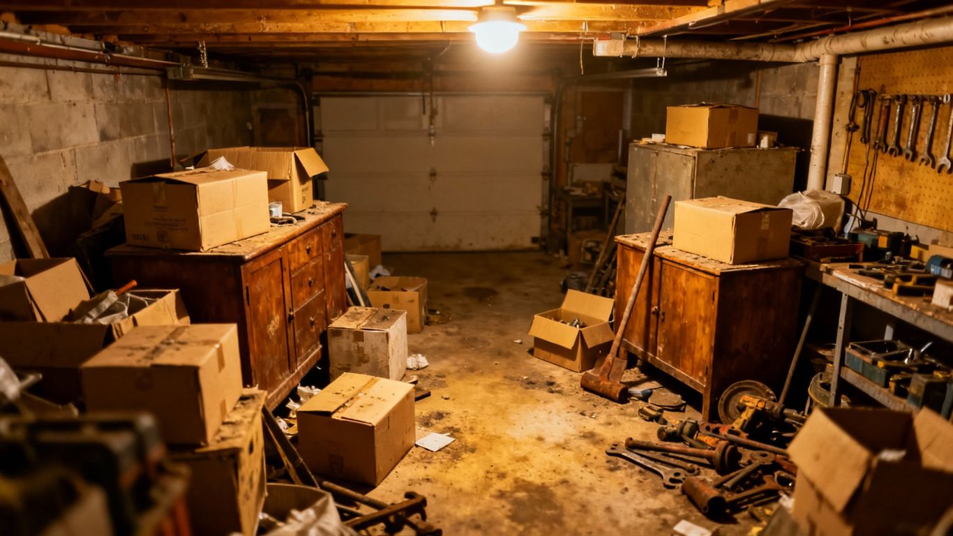 Uprataná garáž, pivnica a technická miestnosť