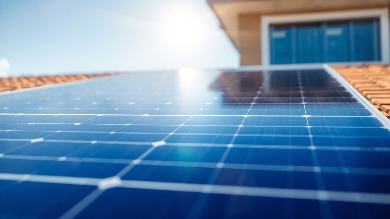 Panneau solaire sous le soleil, garantie 30 ans.