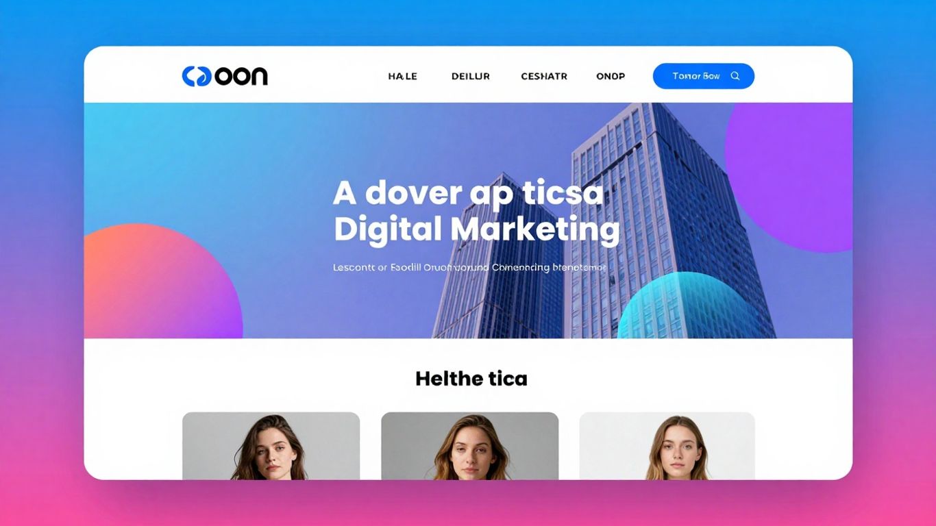 Digital marketing website template with modern design.