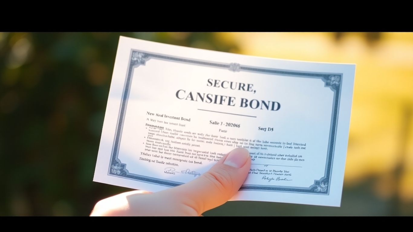 Australian investment bond certificate held in hand.