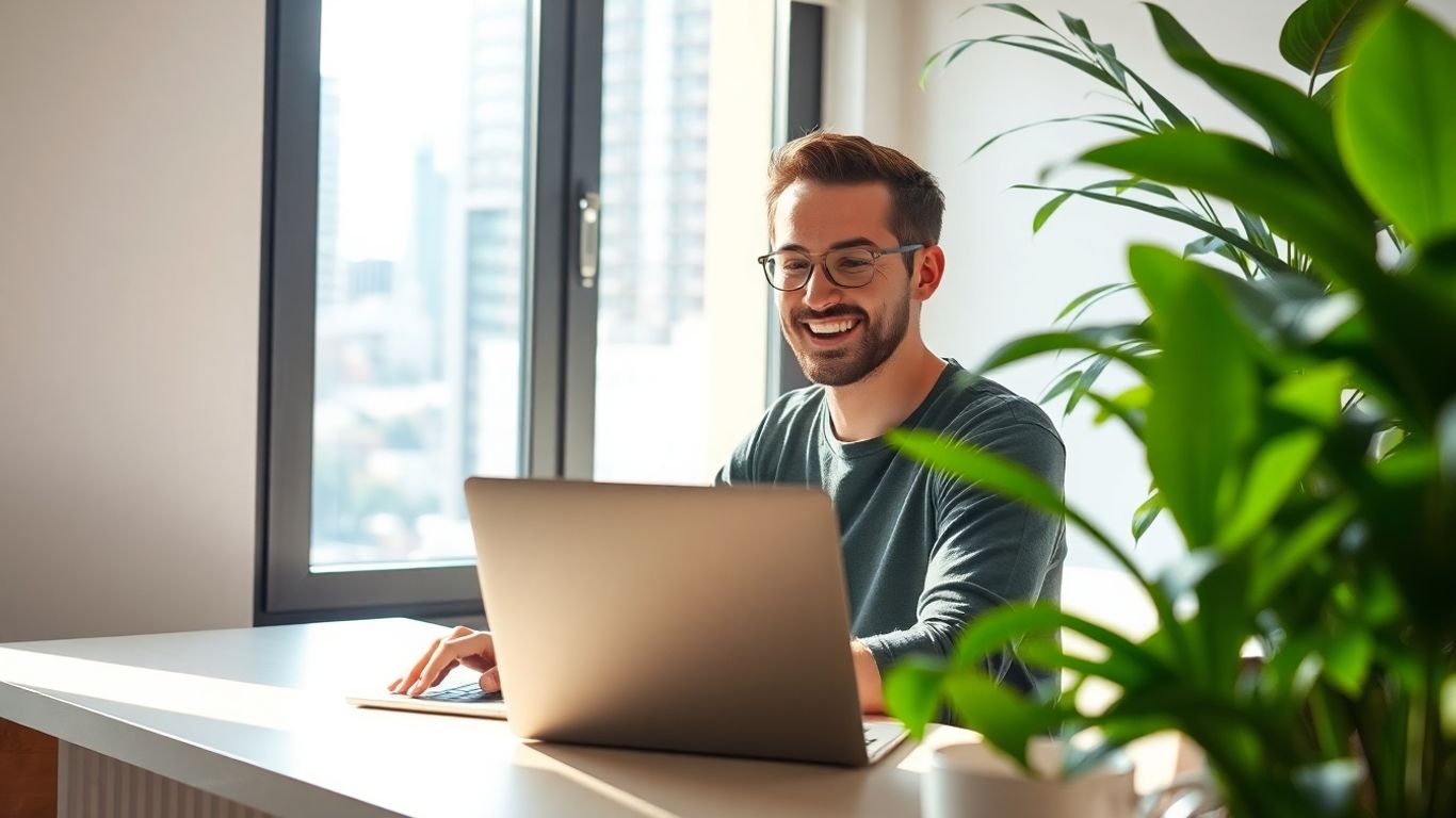 Person working from home in Melbourne, health and community services roles.