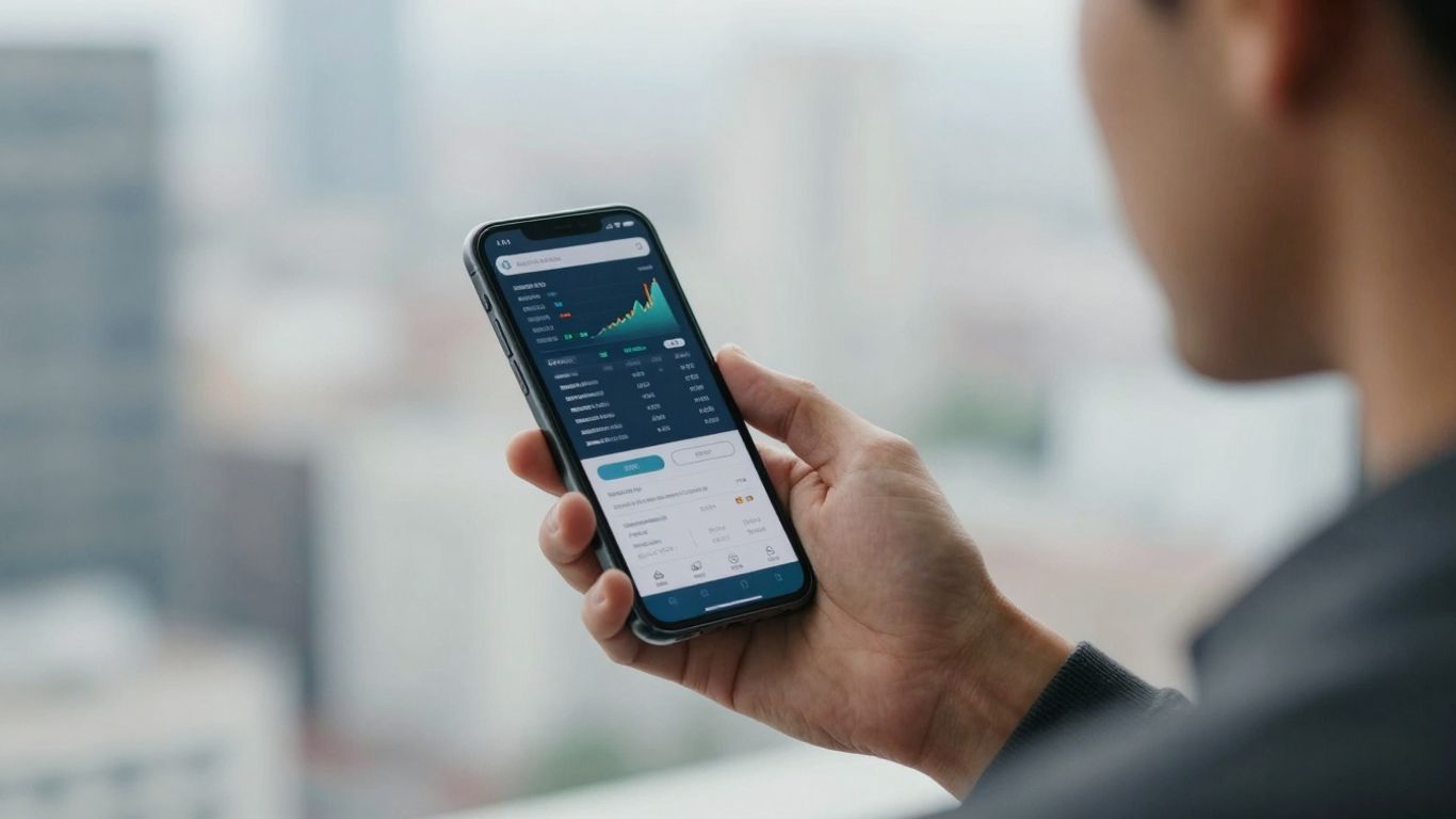 Person using smartphone for student loan payment