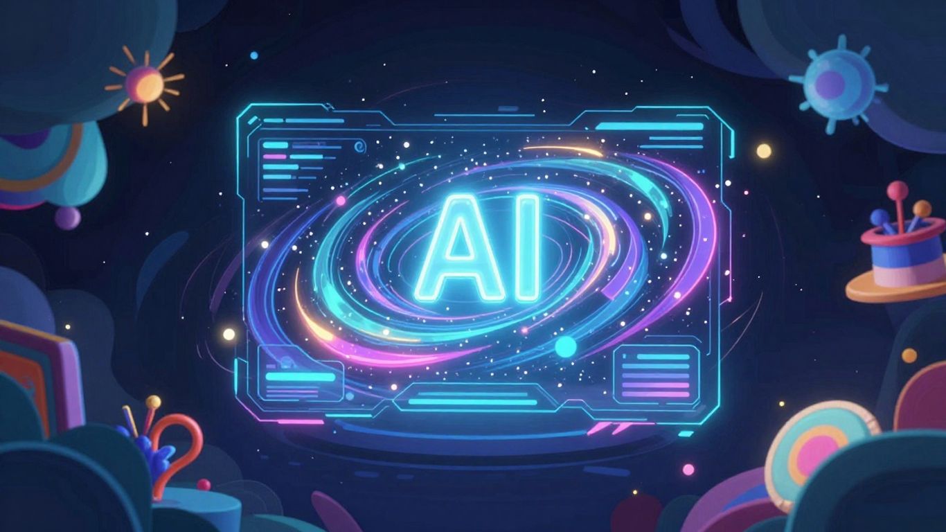 AI generating creative visuals with digital energy.