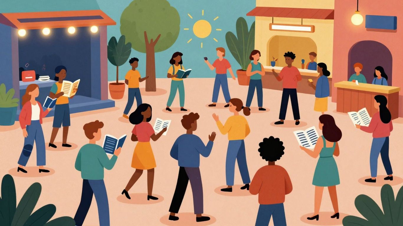 People interacting and sharing pop culture news.