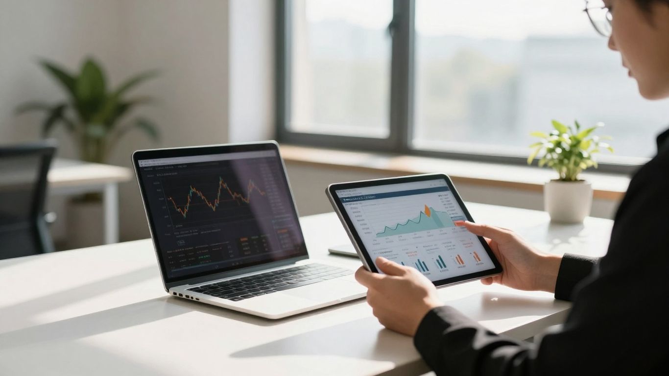 Merrill Edge office with person using tablet