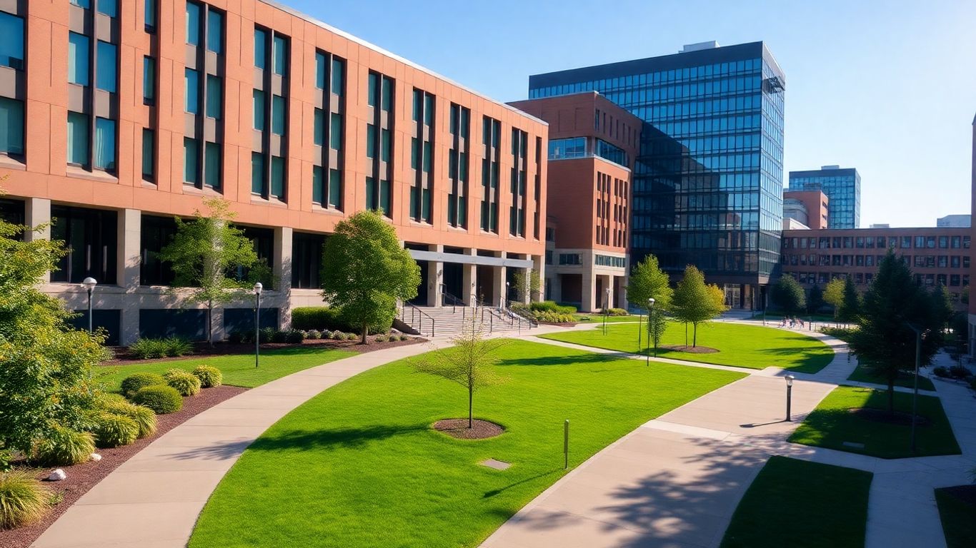 New Jersey Institute of Technology campus buildings and green spaces.