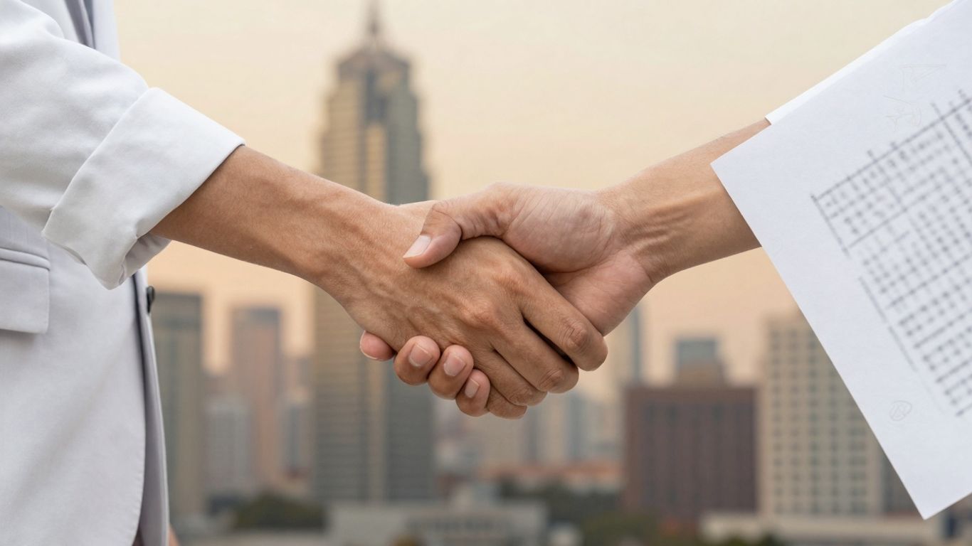 Handshake Symbolizing Energy Savings And Partnership.