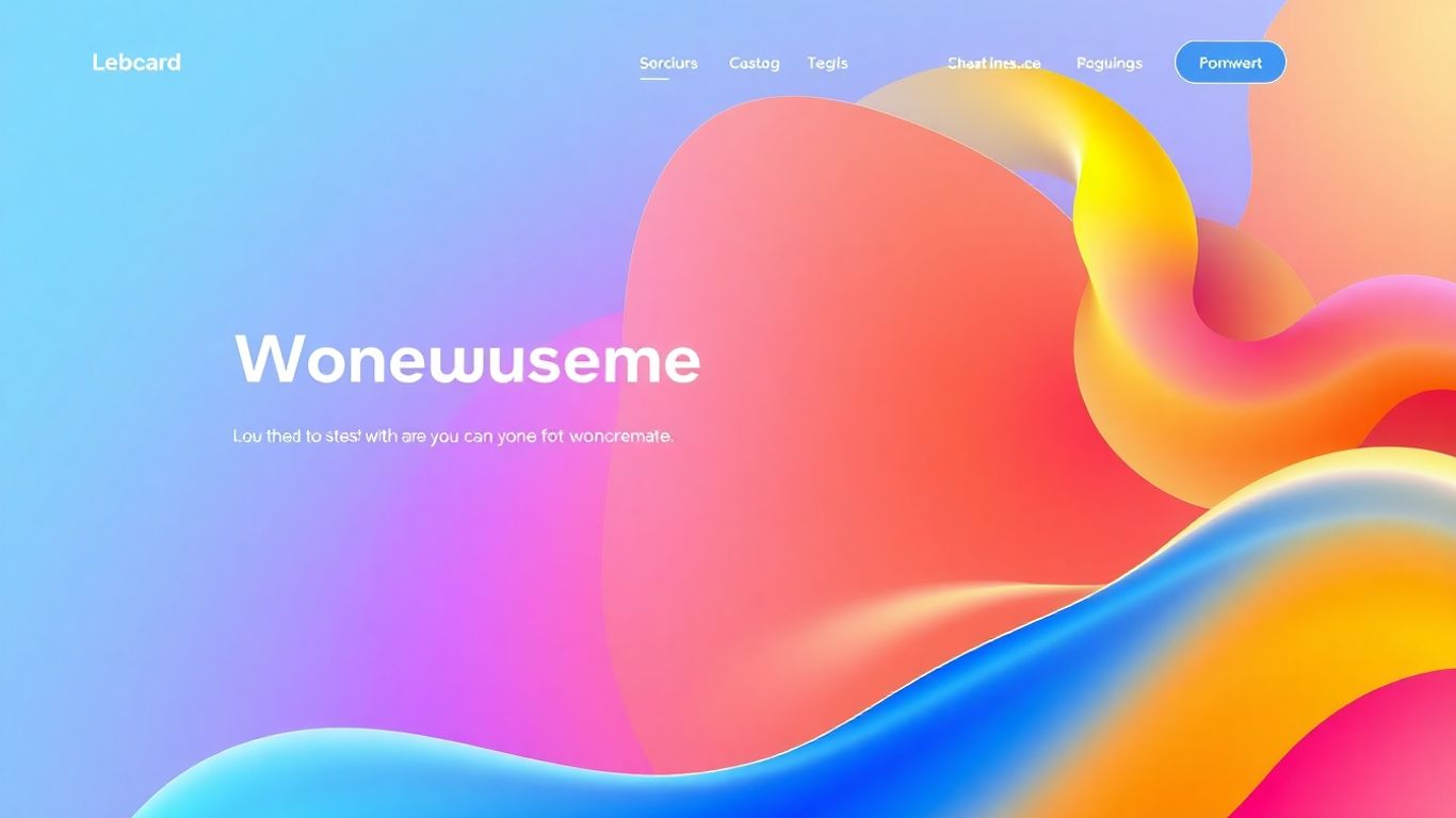 Unique website design with abstract shapes and gradients.