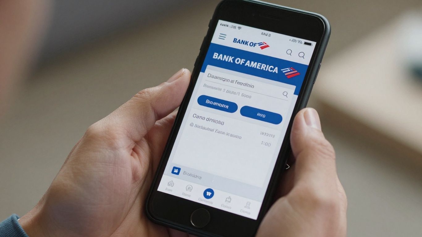 Bank of America mobile app on a smartphone.