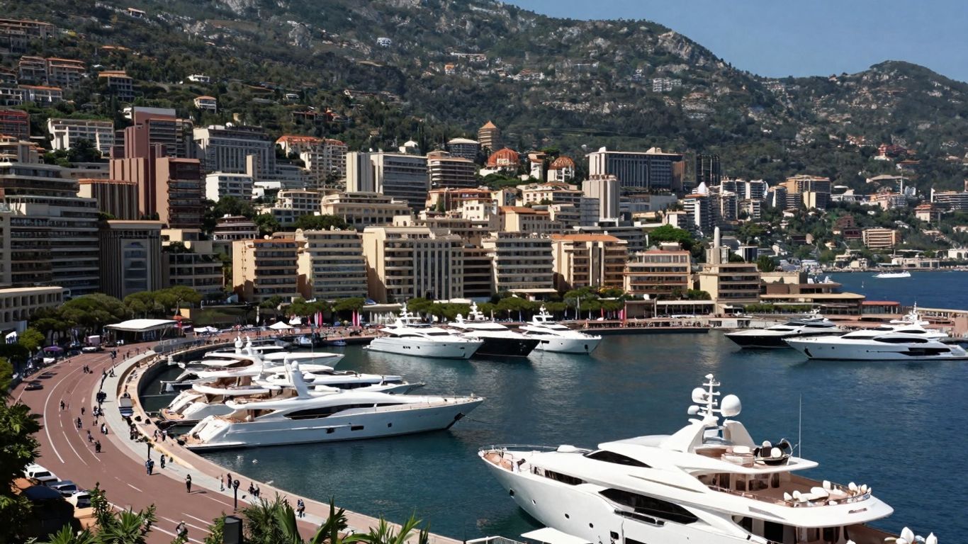 Luksusowe jachty w porcie Monako na Lazurowym Wybrzeżu.