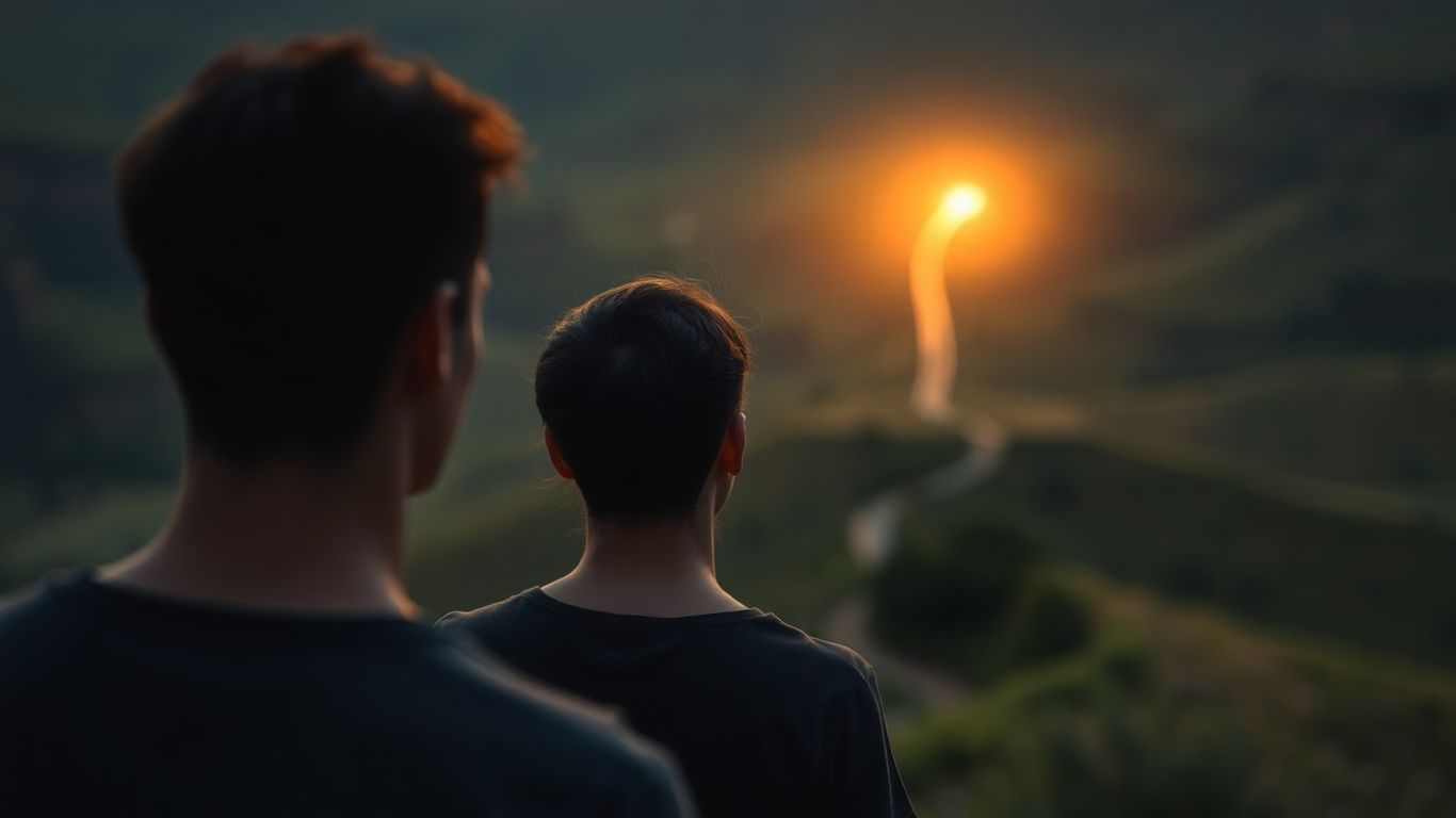 Person looking towards a bright future.