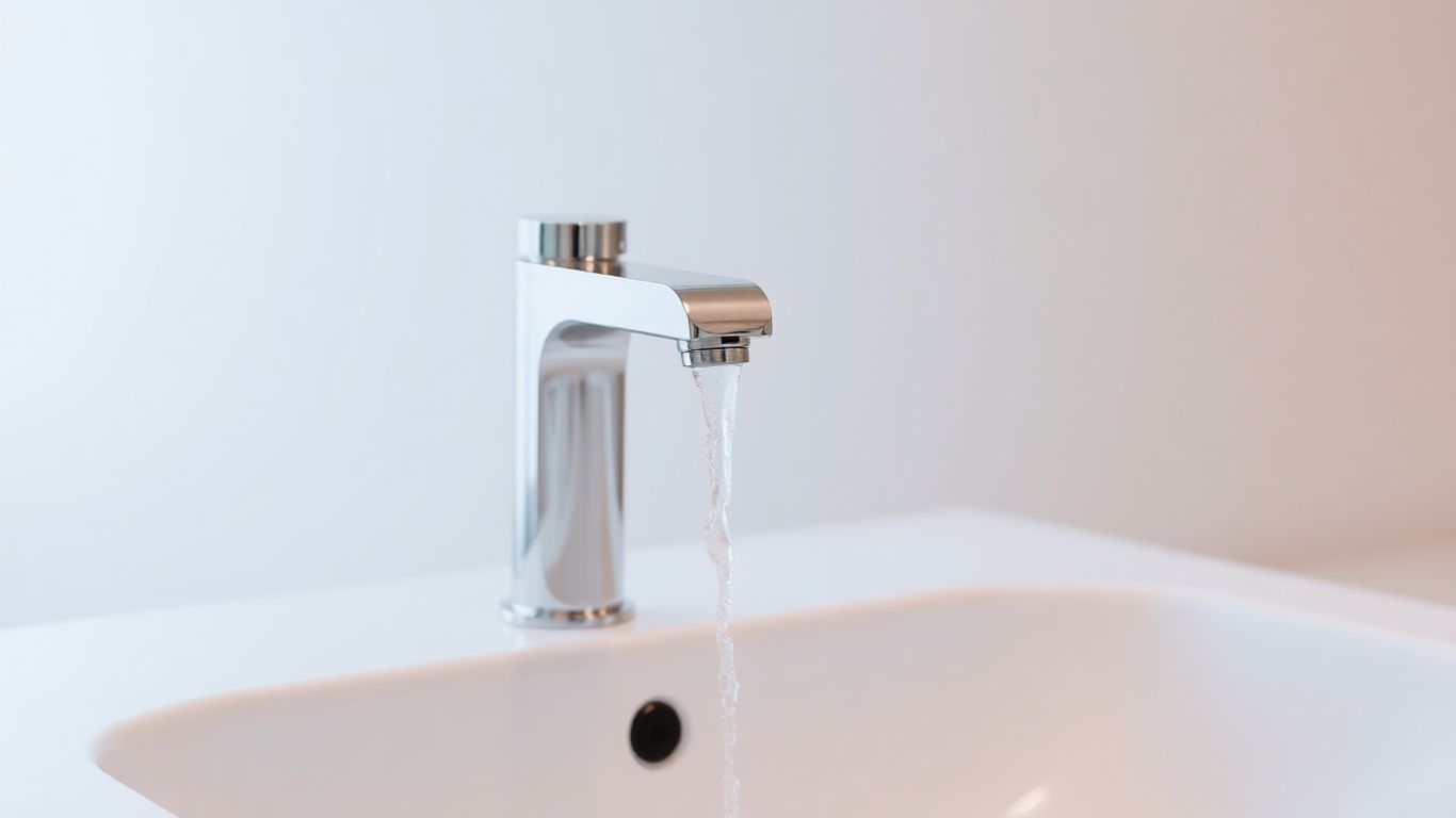 Modern sensor tap in a bathroom