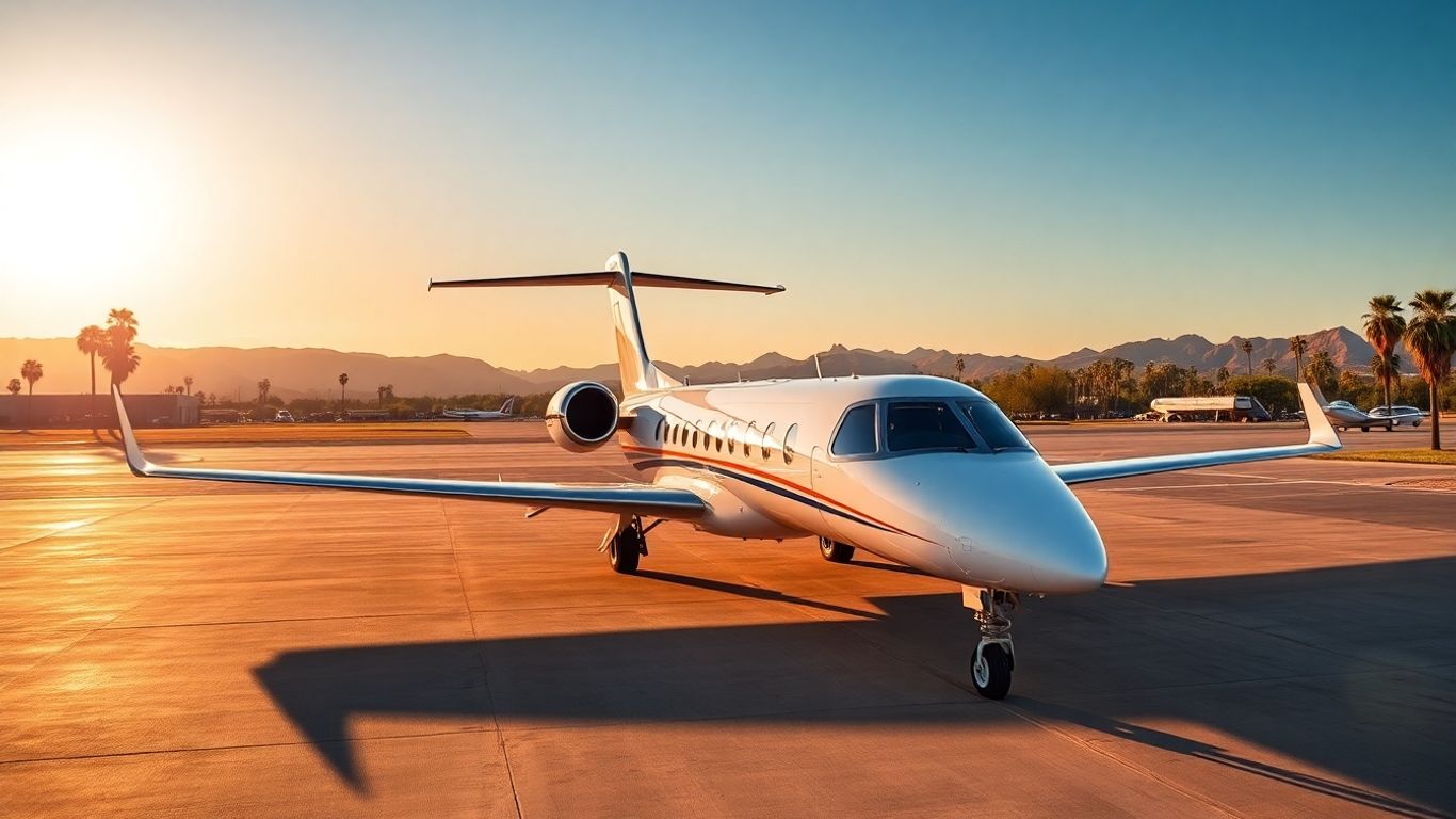 Luxury private jet at Scottsdale Airport