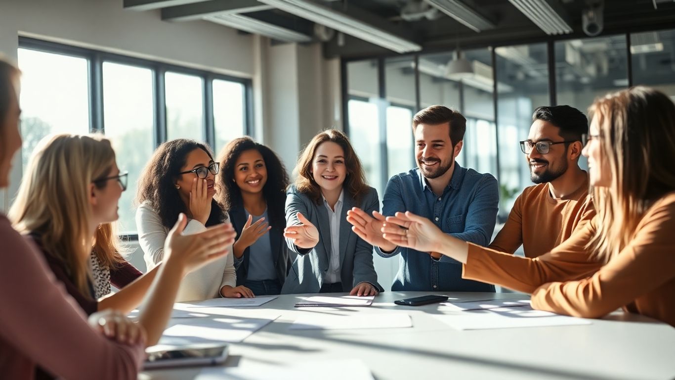 Staff working together in a modern office.