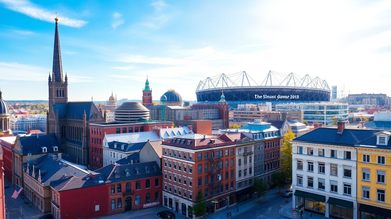 Montreal cityscape with historic buildings and streets.