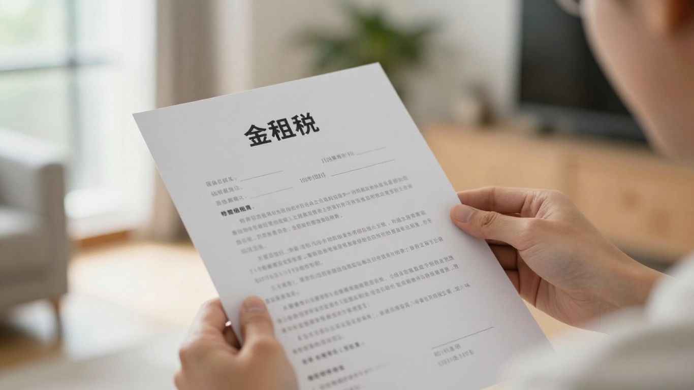 Hands holding a rental agreement document.