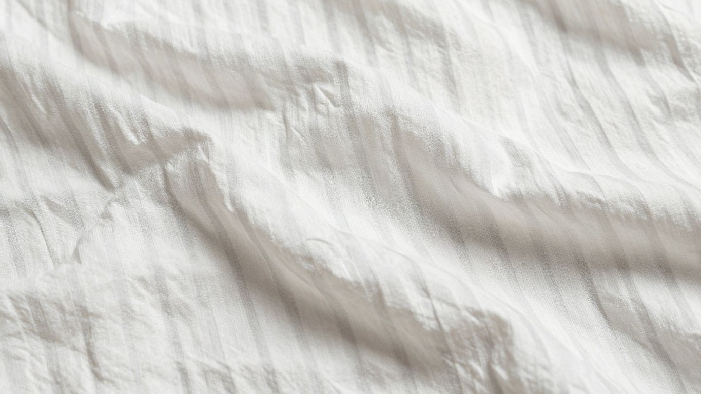 Geknitterter Seersucker Stoff mit Streifenmuster