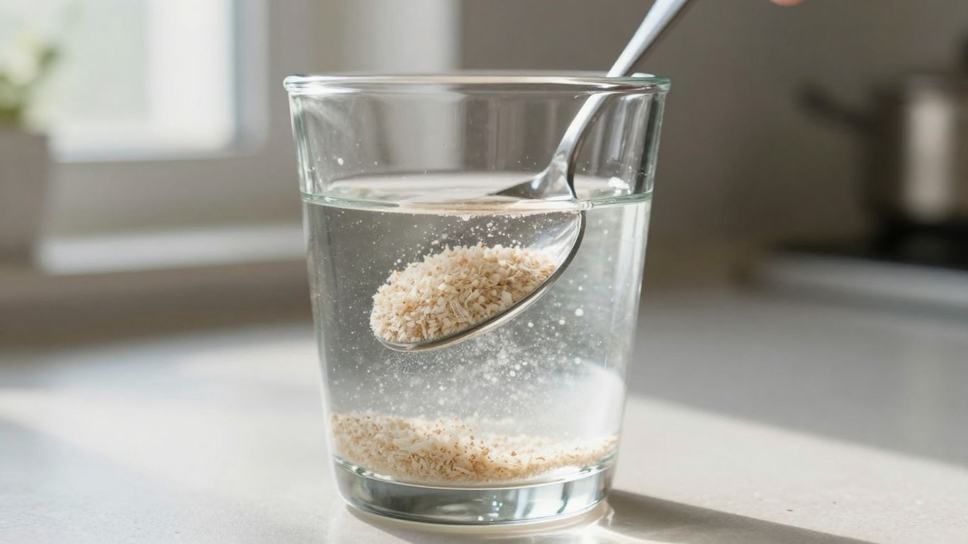 Psyllium husk dissolving in water