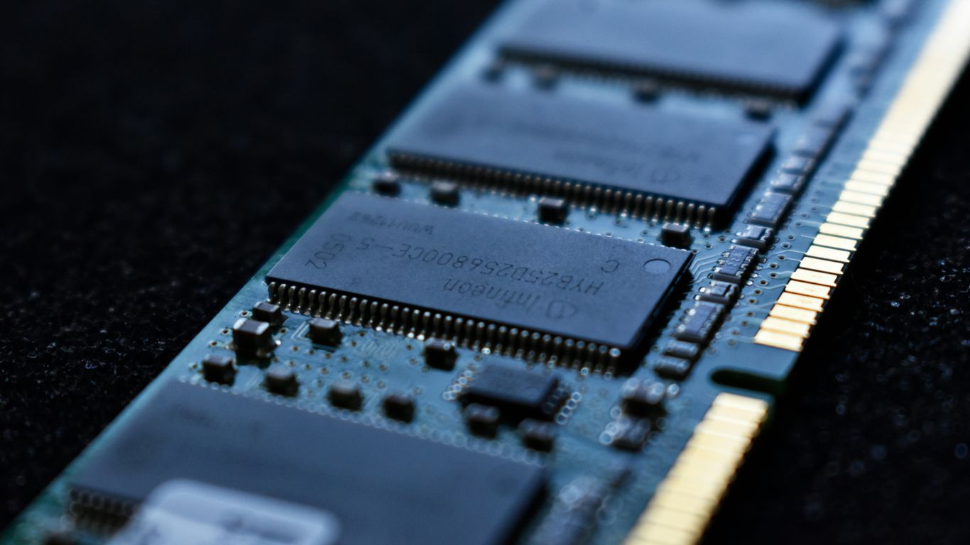 macro shot photo of a computer RAM
