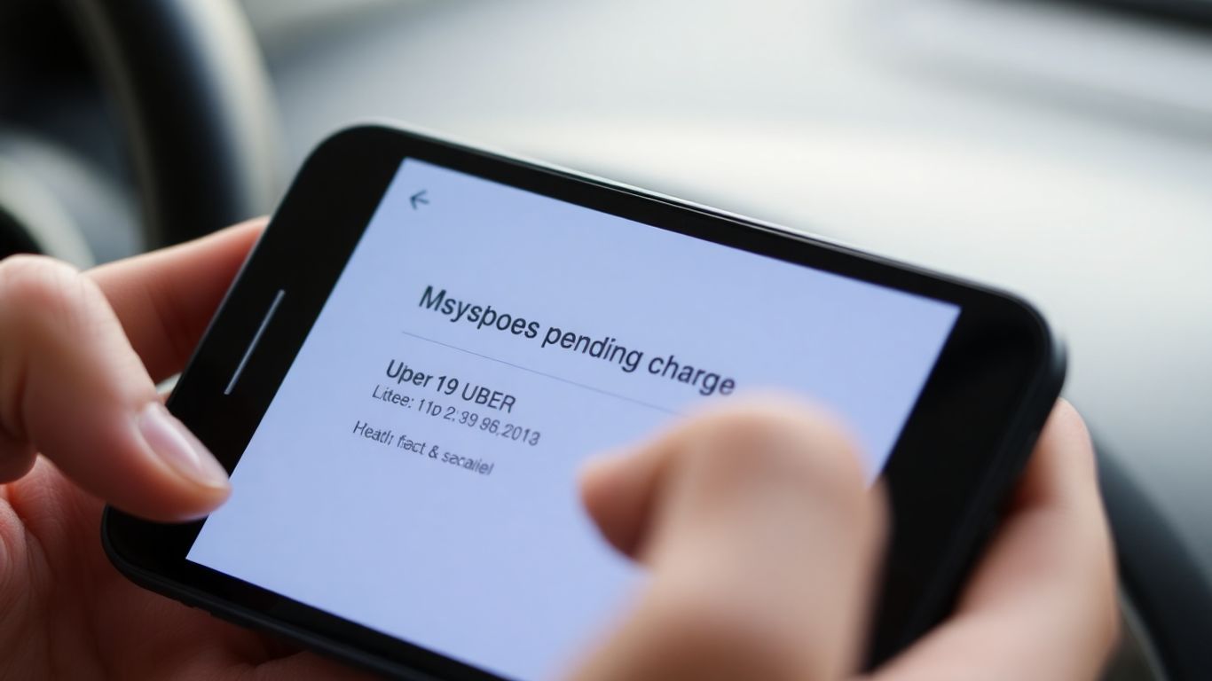 Cobrança misteriosa do Uber em um celular.
